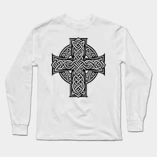 Traditional Celtic Cross - Vintage Faded Design Long Sleeve T-Shirt